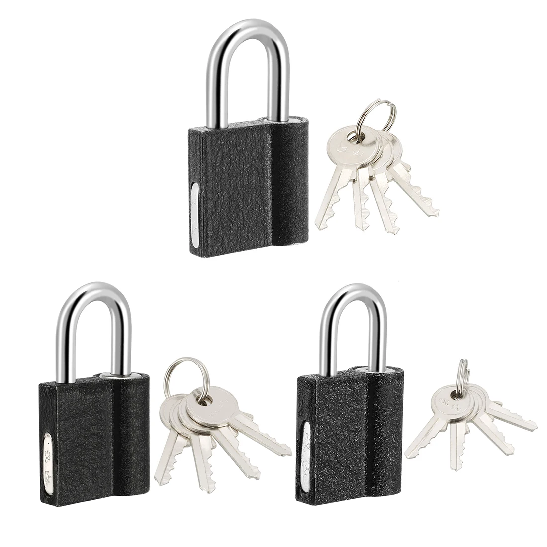 

uxcell 1/2/3/4pcs Iron Padlock 24/30/38mm Body Width Matte Finish Harden Shackle Pin Tumbler Mechanism with Keys