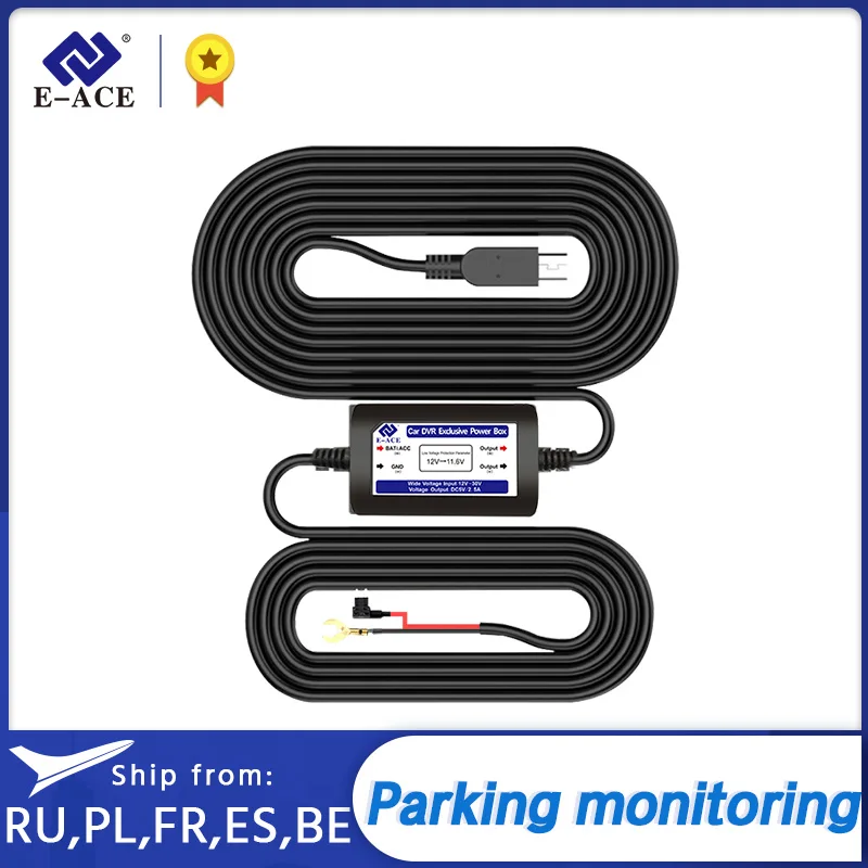 Chargeur de voiture 3.5 mètres Buck Line, pour caméra de tableau de bord Dvr, Mini transformateurs raisonnables, chargement automatique pour moniteur de stationnement