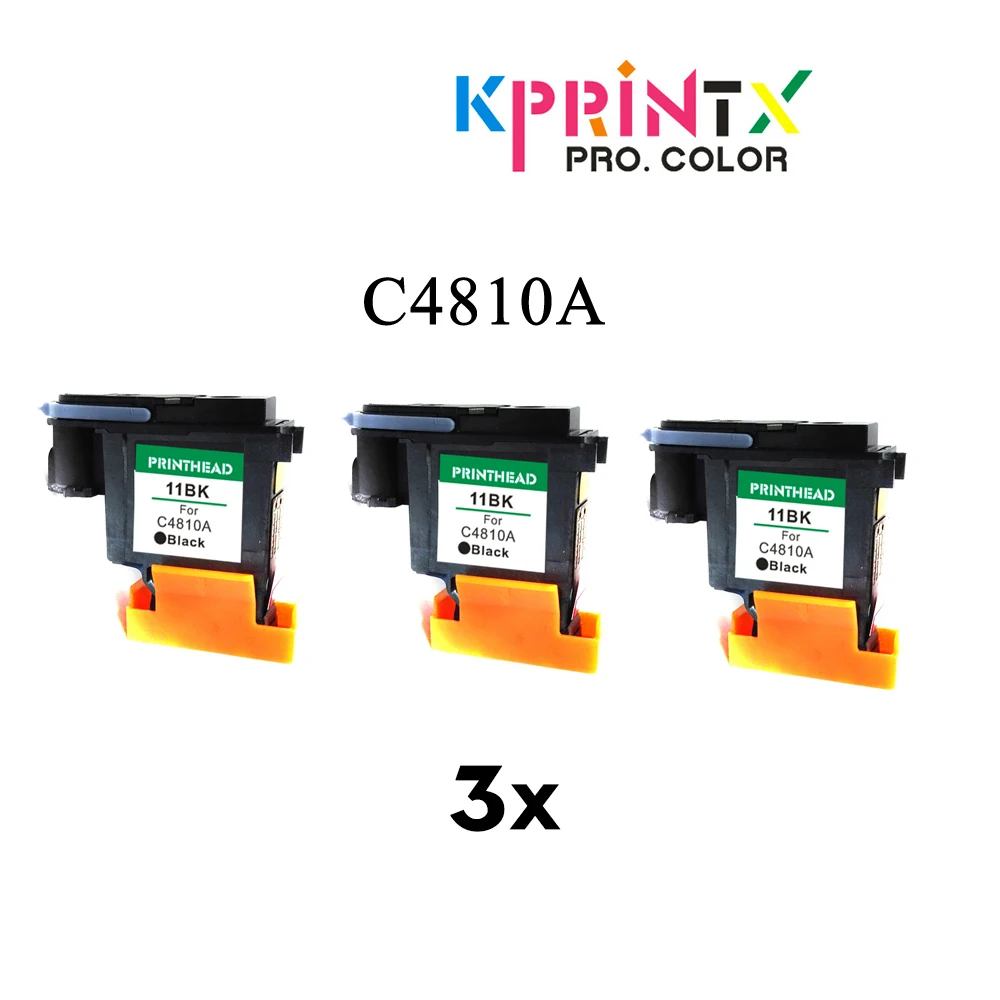 3X BLACK (C4810A) 3 шт. C4810A печатающей головки совместимы для hp11 Designjet 500 800 ps 510 1100 1200 2200 2250 2280 2300 2600 - Цвет: 3X BLACK (C4810A)