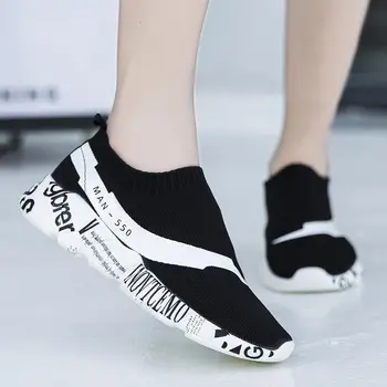 

Large Size Summer Women's Sneakers Socks Trainers Women Shoes Running Women's Sports Shoes 2020 Basket Sport Femme Black E-232