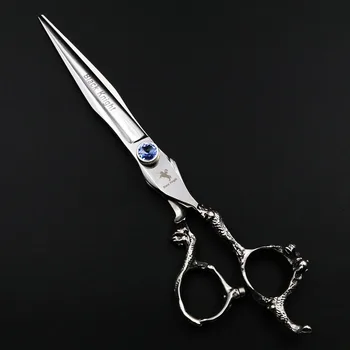 

7 Inch Cutting Scissors High Quality Professional Hairdressing Barber Shears Pet Scissors Dragon Shaped Handle 440C