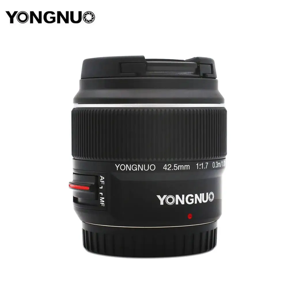 Tanie Yongnuo YN42.5mm F1.7 interfejs systemu makro 4 3 duża przysłona AF MF autofokus standardowa stała gęstość wiązki obiektyw łatwo rozmycie tła