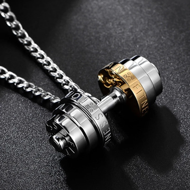 small gold Серебряное ожерелье, мужские подвески из нержавеющей стали, пара мужских аксессуаров для фитнеса, цепочка, кулон, подарок, ювелирные изделия бойфренда на шею - Окраска металла: small gold