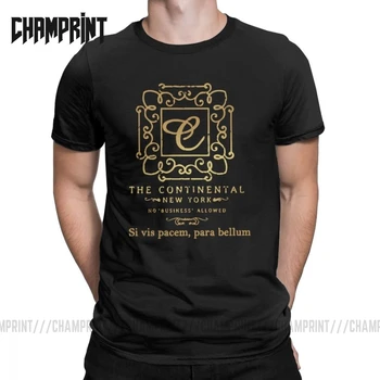 

Men T-Shirt The Continental Si Vis Pacem Para Bellum Unique Cotton Tees Short Sleeve John Wick Parabellum T Shirt Tops Graphic
