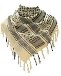 Enhanced Outdoor Tactical Desert Scarf with Tassels - 43x43 inches (Yellow)