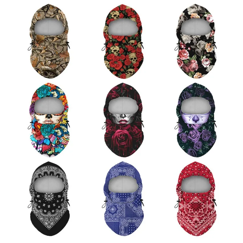 

Winter Hats Fluffy Thickened Thermal Outdoor Skiing Cap Cycling Fleece Ski Bike Scarf Wind Stopper Mask Hats