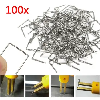 

New 100 pcs 0.8mm Flat Staples Hot Stapler For Car Bumper Spoiler Weld-Gun Repair Tools