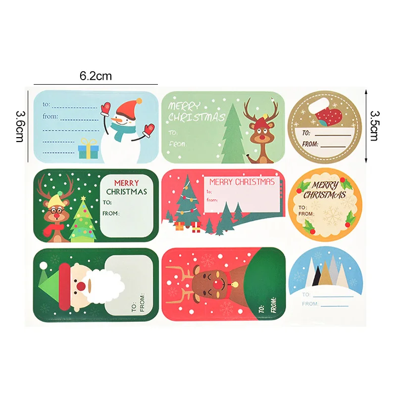 Merry Christmas Gift Name Tags Present Seal Label Stickers 108Pcs/12Sheets Christmas Gift Package Decoration DIY XMAS Stickers decorative stickers,self adhesive stickers,stationery stickers,paper stickers,adhesive stickers,decorative labels stickers,handbook stickers,packaging stickers,gift box stickers,diy scrapbooking accessories
