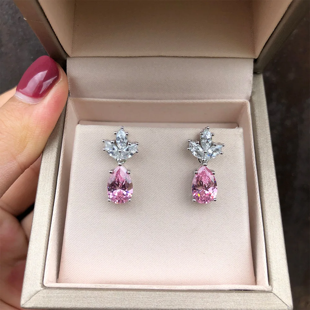 S925 Серебряные иглы Модные элегантные серьги-гвоздики для женщин Простые Женские AAA кубический цирконий серьги гипоаллергенные ювелирные изделия Brincos