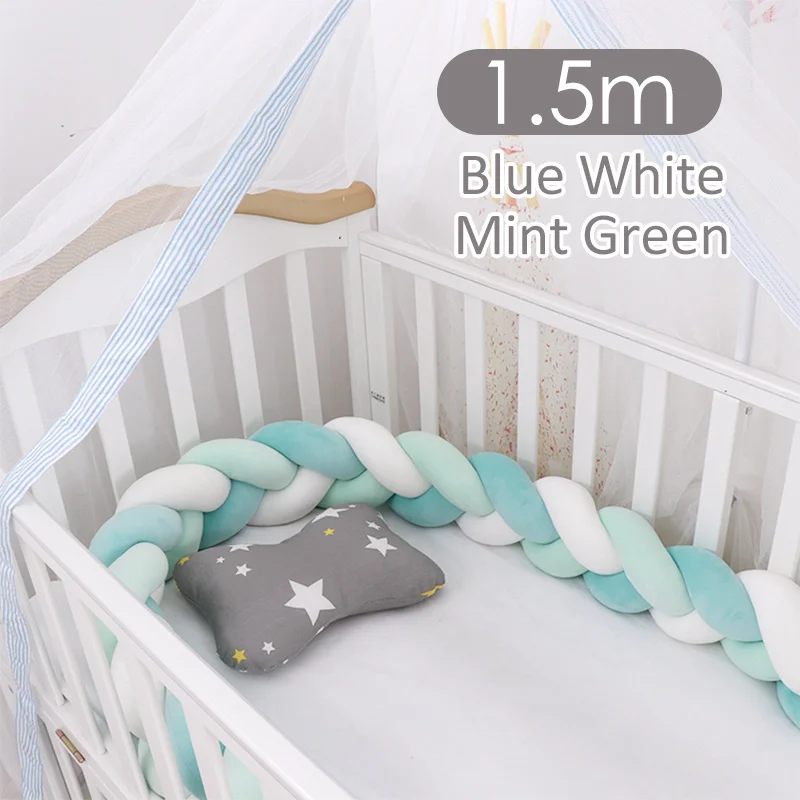 New Arrival 1-9 Baby Crib Bumper Cushion 1.5M/2M/3M Newborn Bed Braid Stuff Stroller Accessories Baby Room Decor Kids' things - Цвет: color 13