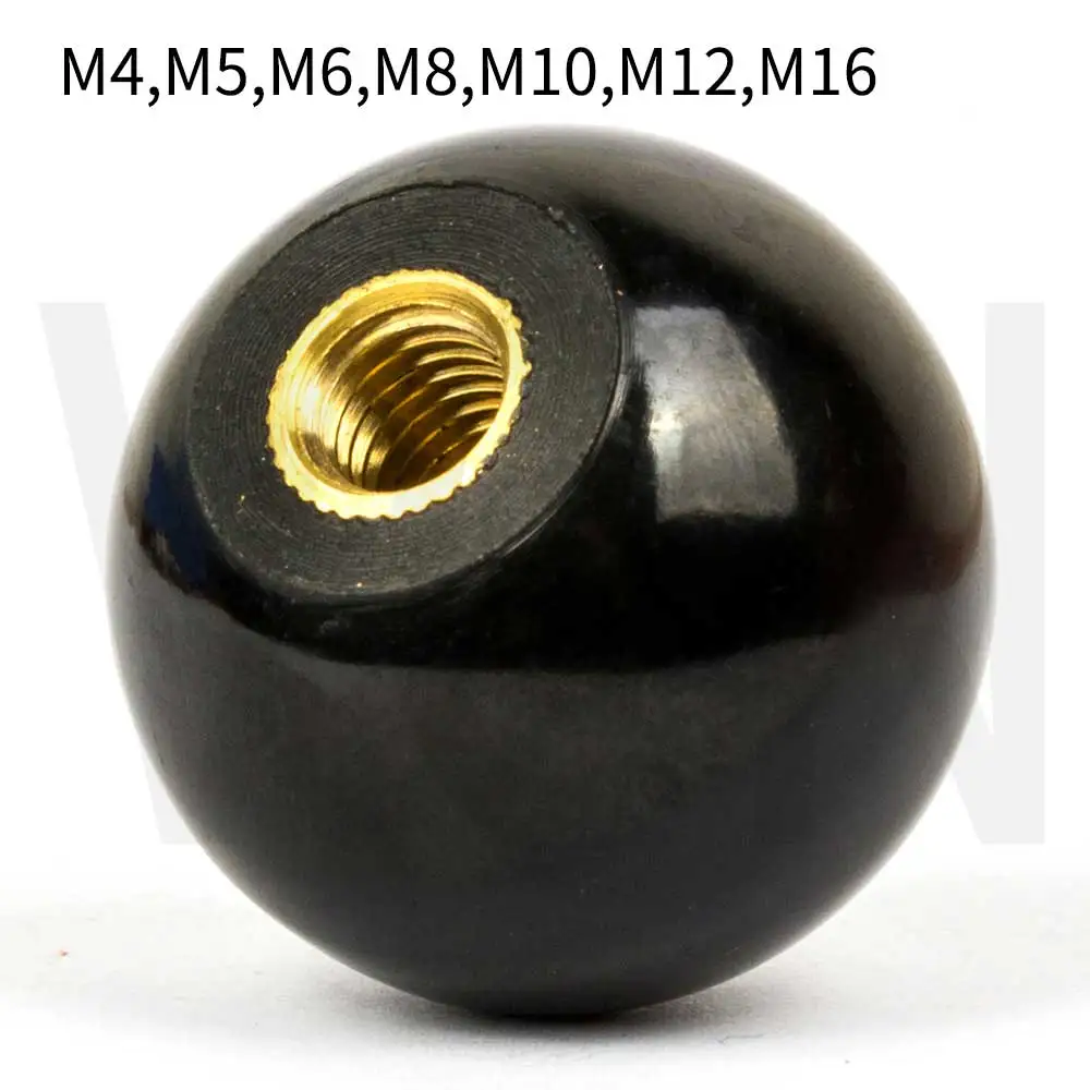 M4-M16 Black Red Round Ball Resin Ball Knobs Bakelite Lever Knob Grip Handles Of Furniture Or Machine Tool Replacement images - 6