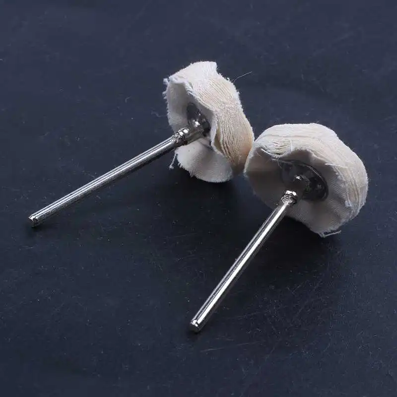 Top-21mm Dia Cotton Polishing Metal Shank Brush Wheel 20 Pcs