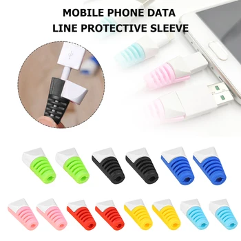 

1Pair USB Cable Protector Earphone Wire Cord Protection Cover Data Charger line Protective Sleeve Anti-Break Protector Sleeve R