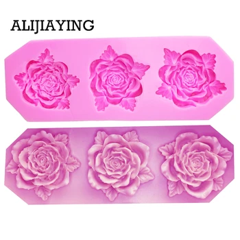 

M0079 3D Rose Flower Silicone Mold Fondant Cake Decorating tools Cookie Polymer Clay Resin Baking Molds For Cake