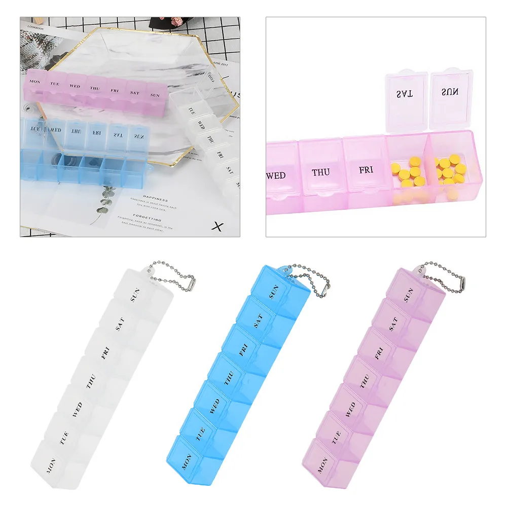 

1 Row 7 Grid 7 Days Weekly Tablet Pill Medicine Box Storage Organizer Container Case Multifunction Portable Plastic Kit Home