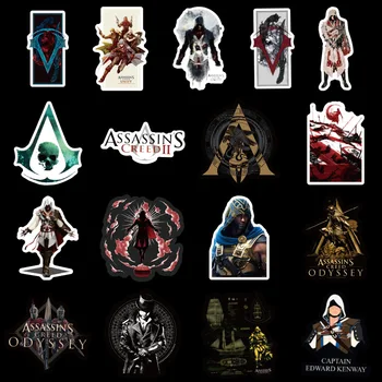 

50PCS Guitar Pegatina Waterproof DIY Motorcycle Helmet Laptop Sticker Game Movie Assassin's Creed Stickers Decal Skateboard