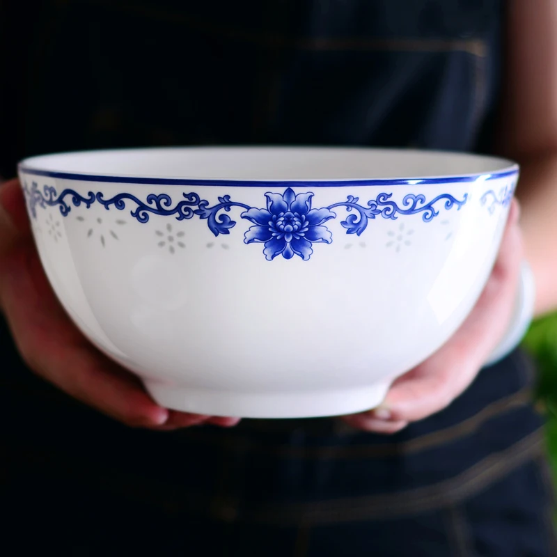 Large Wide Soup Noodle White Ceramic Bowl Dish 8"  Stoneware Korea Ramen PHO 