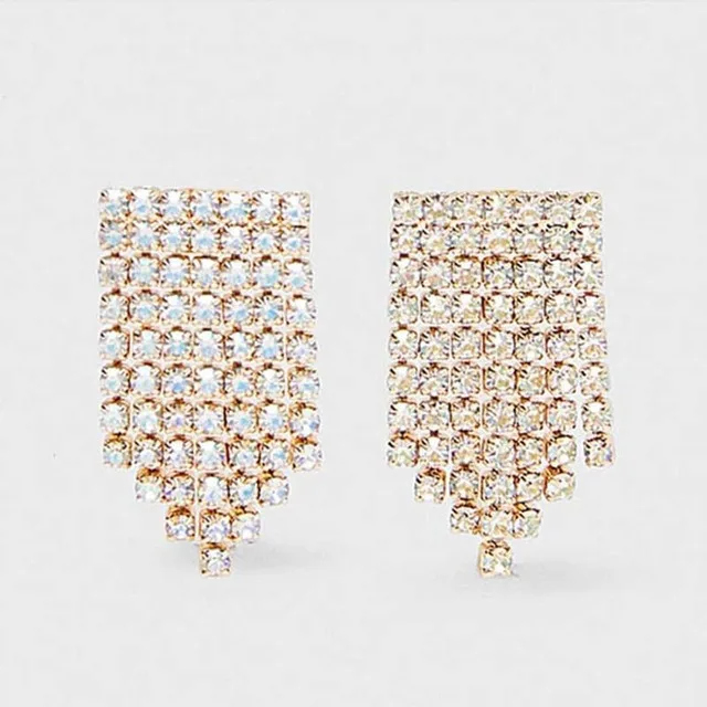 Flatfoosie Fashion New Crystal Stone Earrings For Women Gold Color za Statement Dangle Drop Earring Handmade Jewelry Accessories