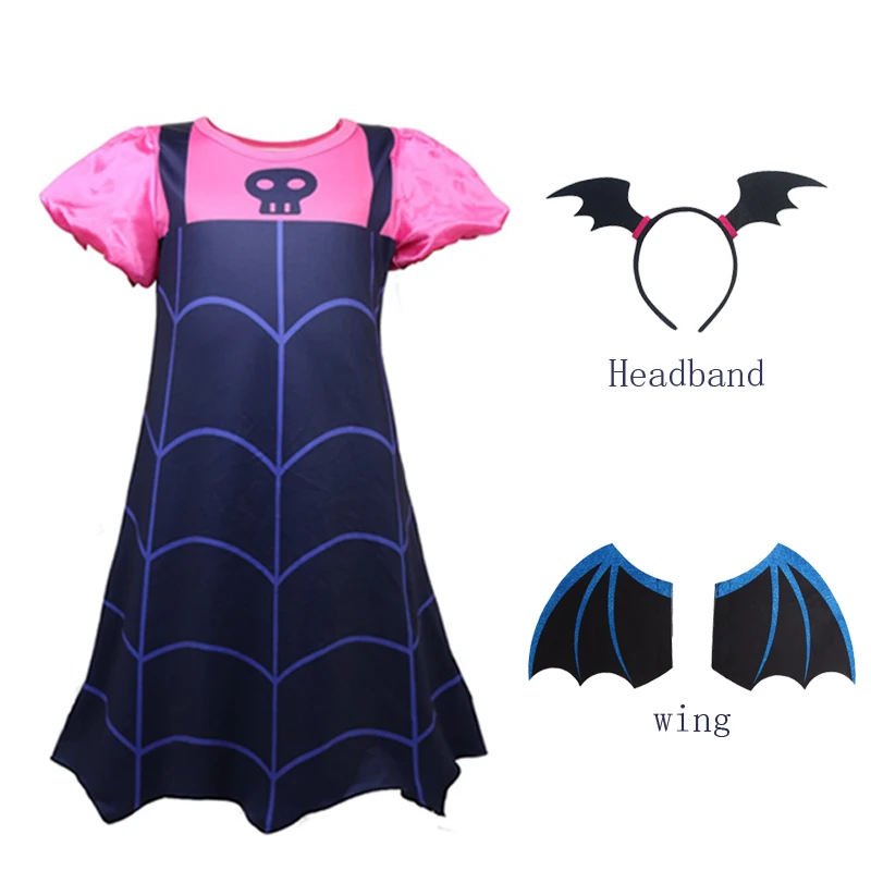 Одежда для девочек Vampirina костюм вампира Косплэй Детские платья для вечеринки на Хэллоуин; Карнавальный костюм для детей модные вечерние платья для девочек; уличная одежда