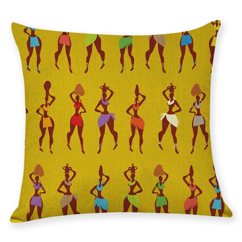 45x45cm African National Stripe Bohemian Style Geometric Home Decorative Throw Pillow Covers Linen Ethnic Cushion Cover Case - Цвет: 1