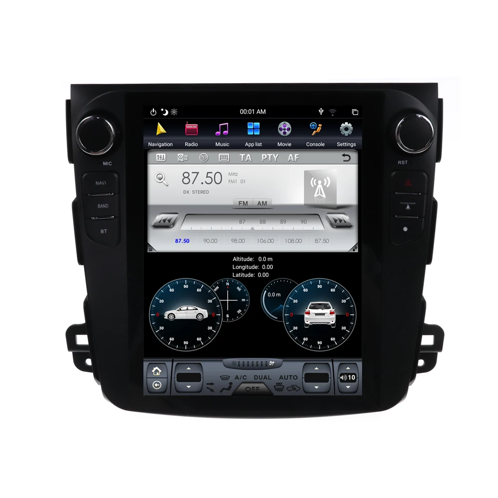 Android 9,0 4 Гб rom Tesla стиль Автомобильный gps навигатор для Mitsubishi Outlander 2006- головное устройство мультимедийный плеер