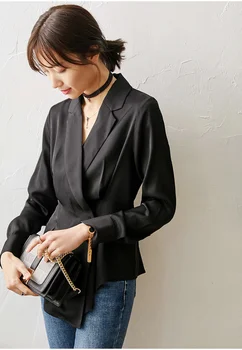 

Women Shirt New Shirt Silk Shirt Was Thin Slim Long-sleeved Silk Shirt