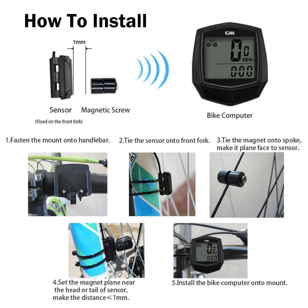 Cycling Computer Wired Type Bicycle LCD Digital Computer Rainproof Waterproof LCD Screen Bicycle Computer Stopwatch Speedometer