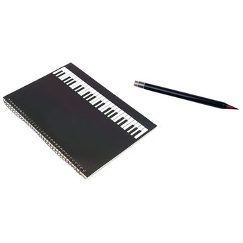 

1 Pcs 50 Pages Piano Manuscript Paper Notebook & 10 Pcs Soft Brush Pen Set Watercolor Painting Art Markers Pen