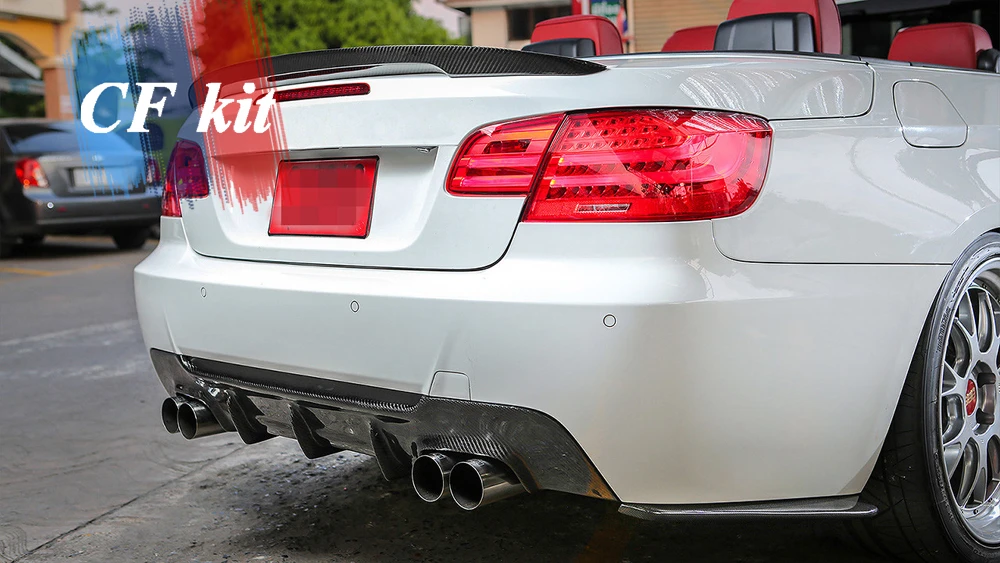 CF комплект углеродного волокна задний бампер Защита углов диффузор спойлер для
