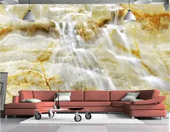 

Waterfall Marble Wallpapers for Living Room Cloth Paper Photo Murals Wall Decor paper 3d Wall Coverings Proof Wall Paper Custom