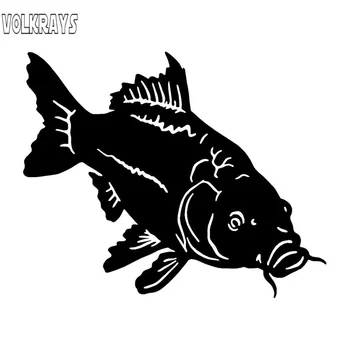 

Volkrays Personalized Car Sticker Carp Fishing Motorcycle Accessories Reflective Waterproof Sunscreen Vinyl Decal,14cm*17cm