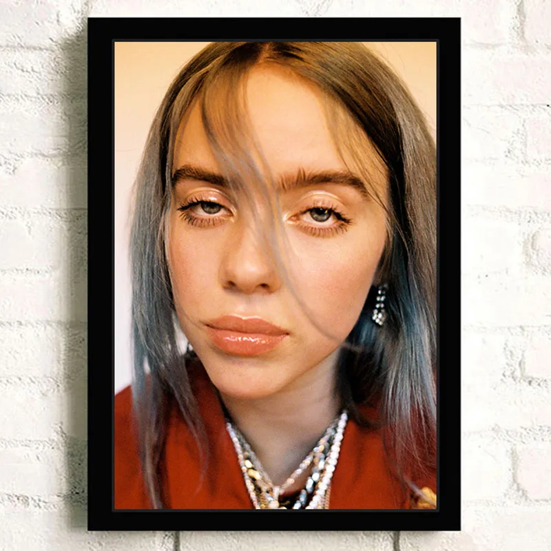 Billie Eilish художественный плакат Европейская музыкальная звезда картины с певцом HD печатная живопись Современная Настенная художественная постер для гостиной ZS201 - Цвет: Красный