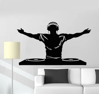 

Vinyl Wall Decal DJ Music Disco Headphone Bar Nightclub Sticker Mural Poster Home Art Design Decoration