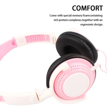 

3.5mm Wired Headphone Foldable Sports Headset Music Earphones Headband Earphone With Mic In-Line Control For Smartphone Computer