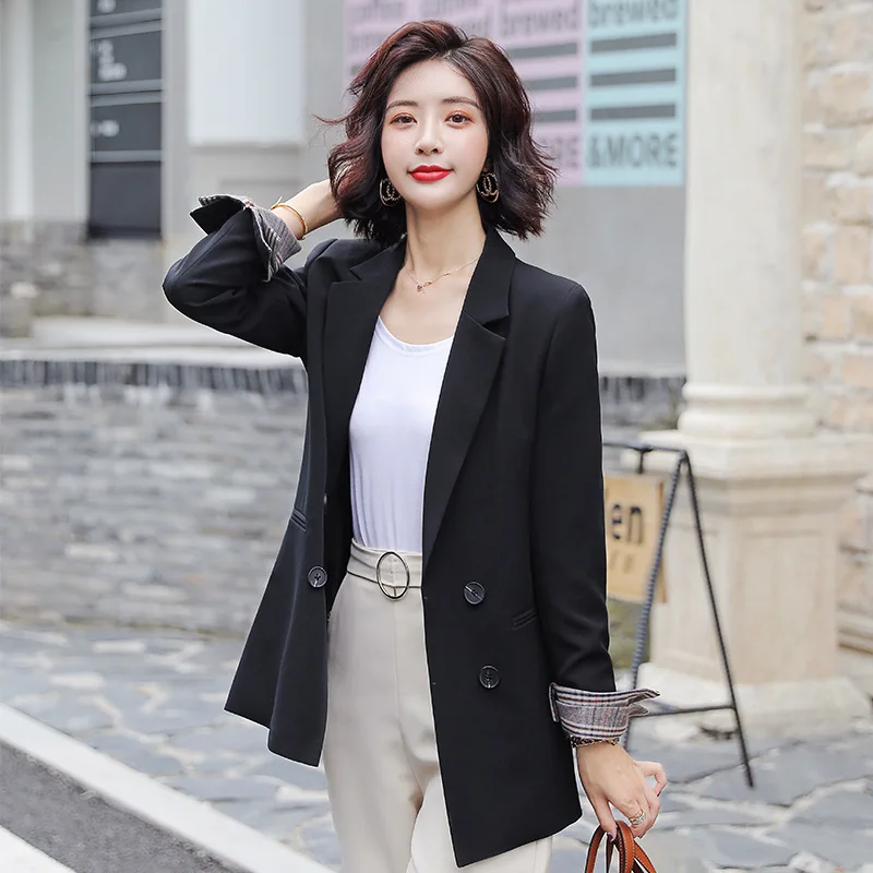 

Women's Online Celebrity Small Suit Coat Women's Versatile 2019 Korean-style New Style Spring And Autumn Loose Casual Tops Black