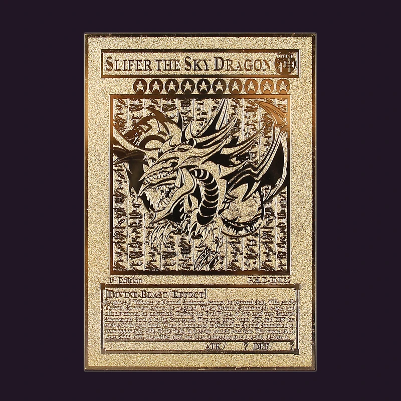 Yu Gi Oh японского аниме вокруг Золотой Карты Крылатый дракон гигантский солдат небо Дракон металлическая карта детская игрушка в подарок