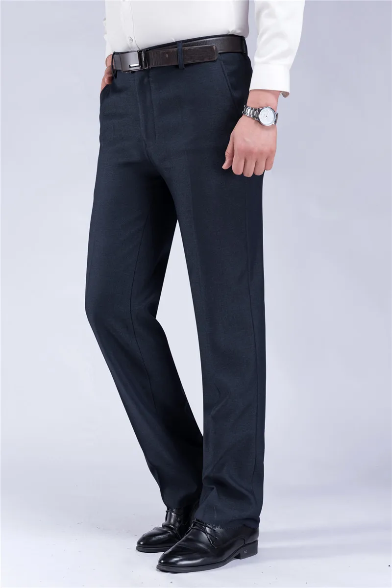 ICPANS, толстые теплые зимние мужские брюки, прямые, классические, деловые, официальные, брюки, мужские, черные, большие размеры 29-40, 42, 44
