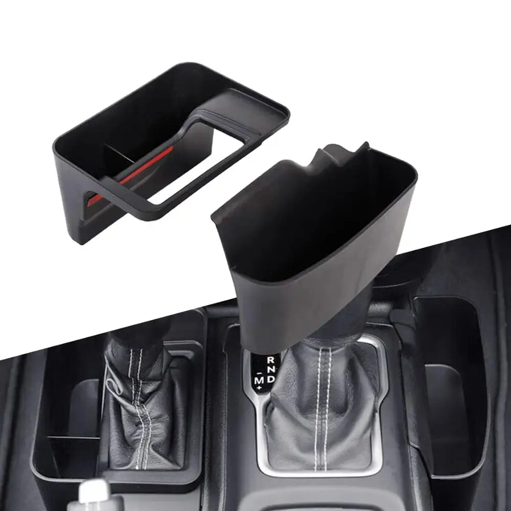 Для Jeep Wrangler JL аксессуары для Jeep Gladiator JT коробка переключения передач коробка для хранения консоль боковой держатель ручной лоток - Название цвета: Черный