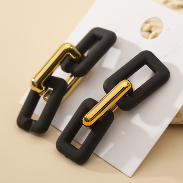 Simple Solid color Acrylic Chain Drop Earrings For Woman Fashion Korean exaggeration Big earrings Gift Jewelry  2022