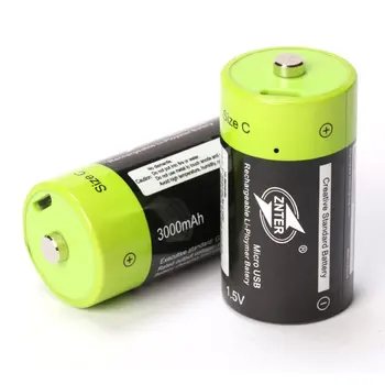 

ZNTER 1.5V 3000mAh Batteries Reachargeable Lipo A+ grade C Size Micro USB Batteria