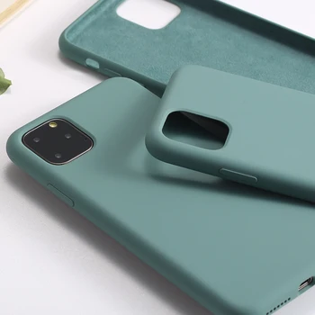 

Midnight green liquid silicone Phone Case for iphone 11 11Pro Max X XR XS Max 7 8 Plus Matte phone case Protective fundas