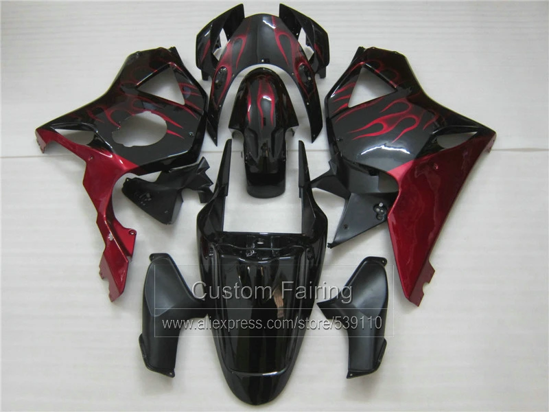 Обтекатель комплект для Honda cbr 954rr 2003 2002 корпус с красным пламенем Обтекатели CBR954RR 02 03 GS10