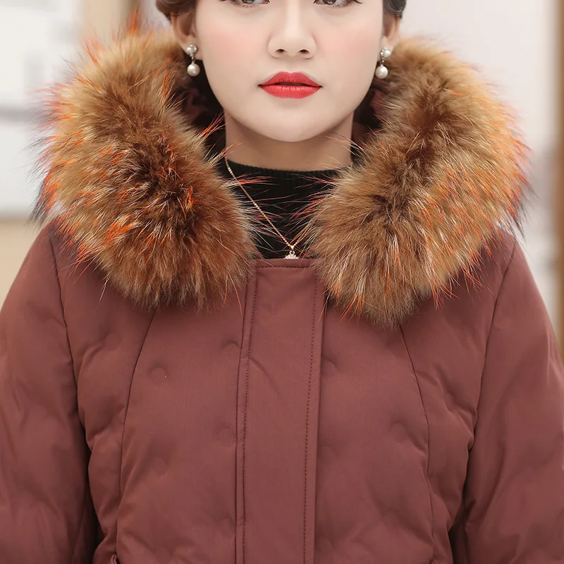 

2019 Winter New Style Mom down Cotton Cotton-padded Jacket 40-Year-Old Middle-aged Women's Autumn And Winter Mid-length Cotton-p