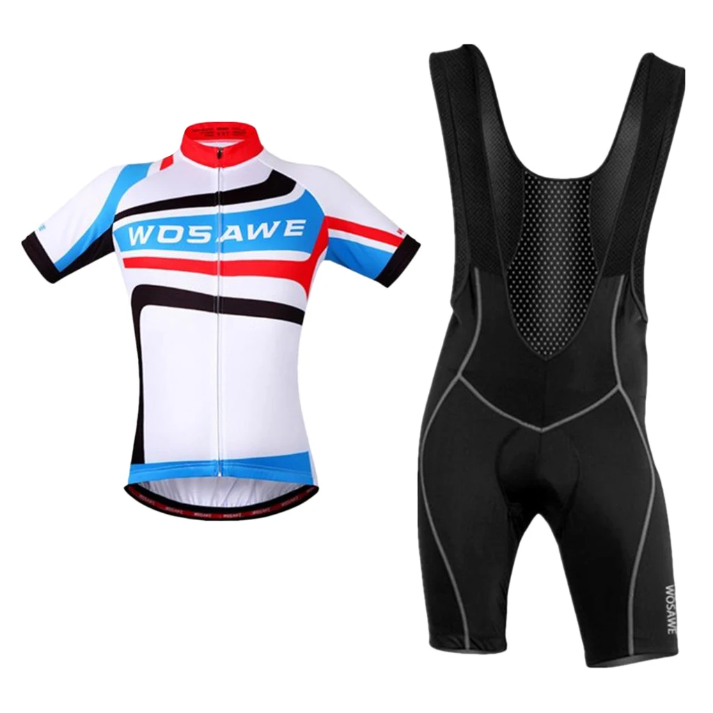 

Men Cycling Jersey Cycle Bicycle Short Sleeve Shirt Tops Quick-Dry Breathable Polyester
