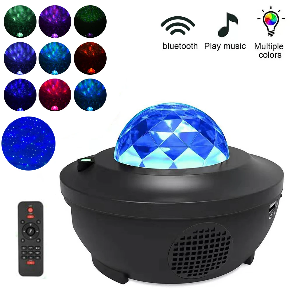 Bluetooth музыкальная Ночная лампа RGB водная волна декоративный светильник с