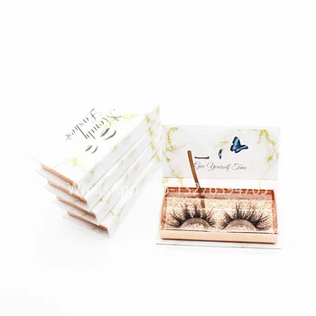 

White Rectangle Mink Eyelashes Package Case Thick 5D 25mm Crisscross Lashes Customized Lash Box According to Your Requirements