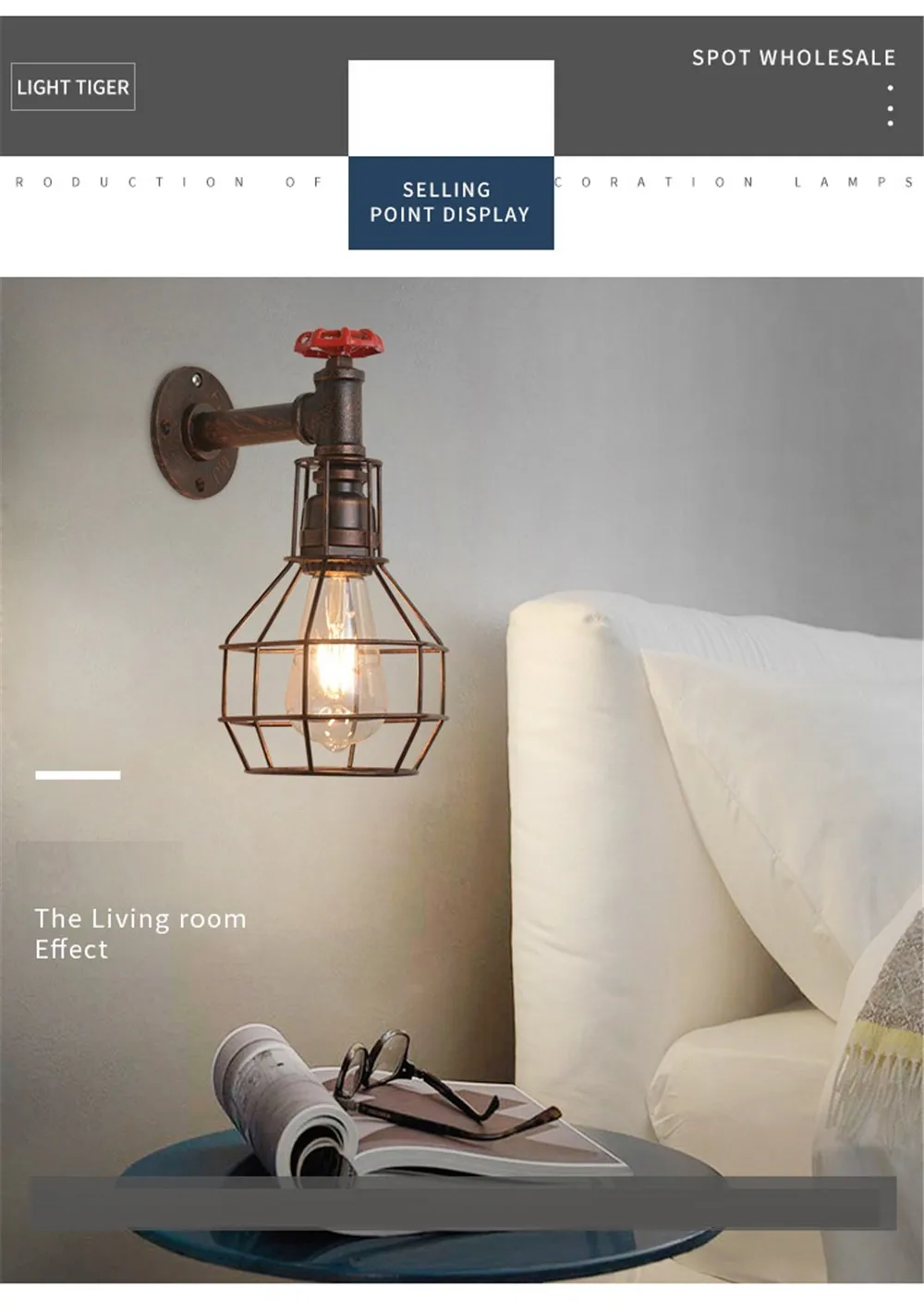 Industrial Water Pipe Light Vintage LED Wall Lamp Loft Edison Sconce Wall Lights Rust Iron Home Decor Lighting Retro Luminaire (11)