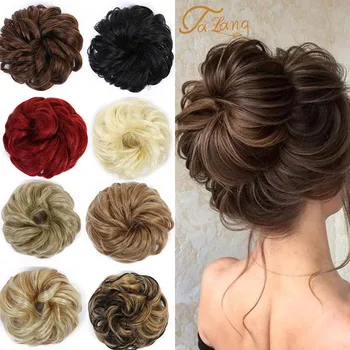 

TALANG women curly wavy synthetic bun hair extension chignon hairpieces hair piece updo cover bun hair extension