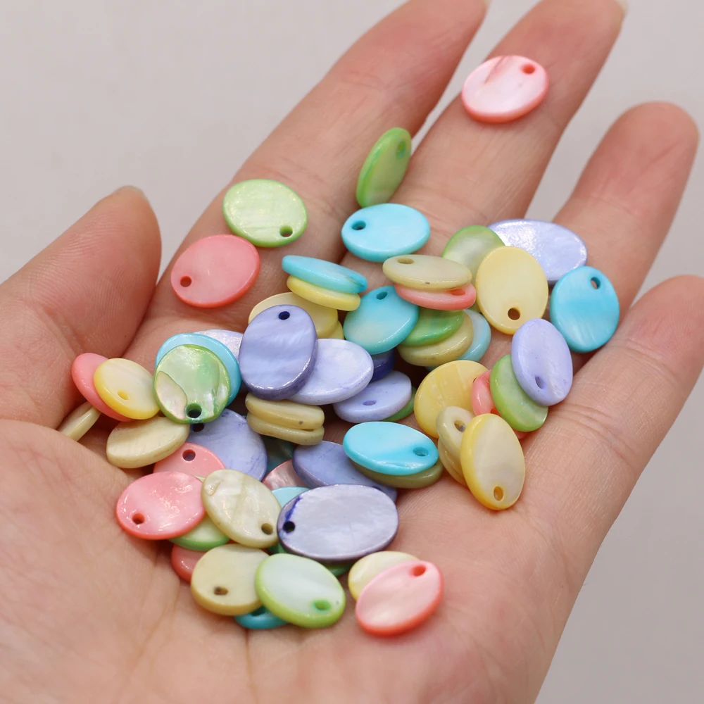 

50Pcs Natural Mother Of Pearl Shell Beads Egg-Shaped Pendant For Jewelry Making DIY Necklace Bracelet Earrings Accessory