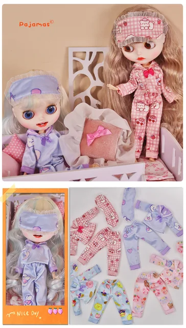 Outfits For Blyth Doll Pajamas Cute Blindfold Suit For 1/6 BJD